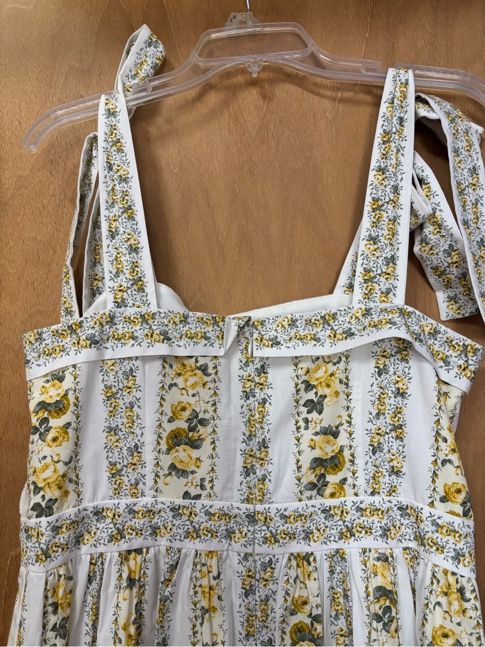 Gal Meets Glam White and Yellow Floral Tie-Shoulder Maxi Dress - Picture 9 of 10